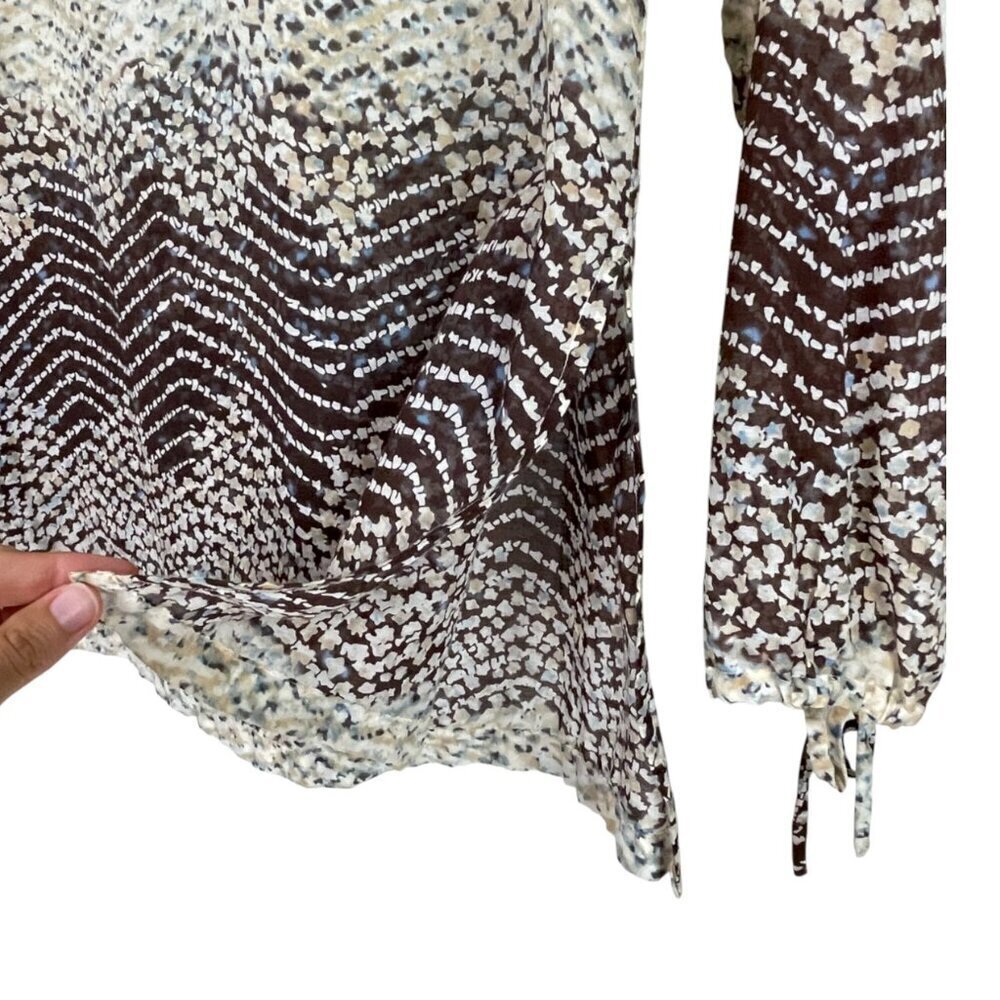 JOIE ABSTRACT PRINT IVORY TIE NECK TUNIC - Picture 5 of 9